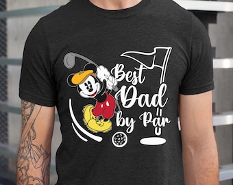 Mickey Mouse Golf Dad Vintage Best Dad By Par Comfort Colors Shirt, Disney Golfer Dad T-shirt, Funny Father's Day Gift, Disneyland Trip