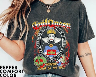 Evil Queen Villains Mirror Mirror On The Wall Comfort Colors Shirt, Snow White And Seven Dwarfs T-shirt, 2026 Family Trip