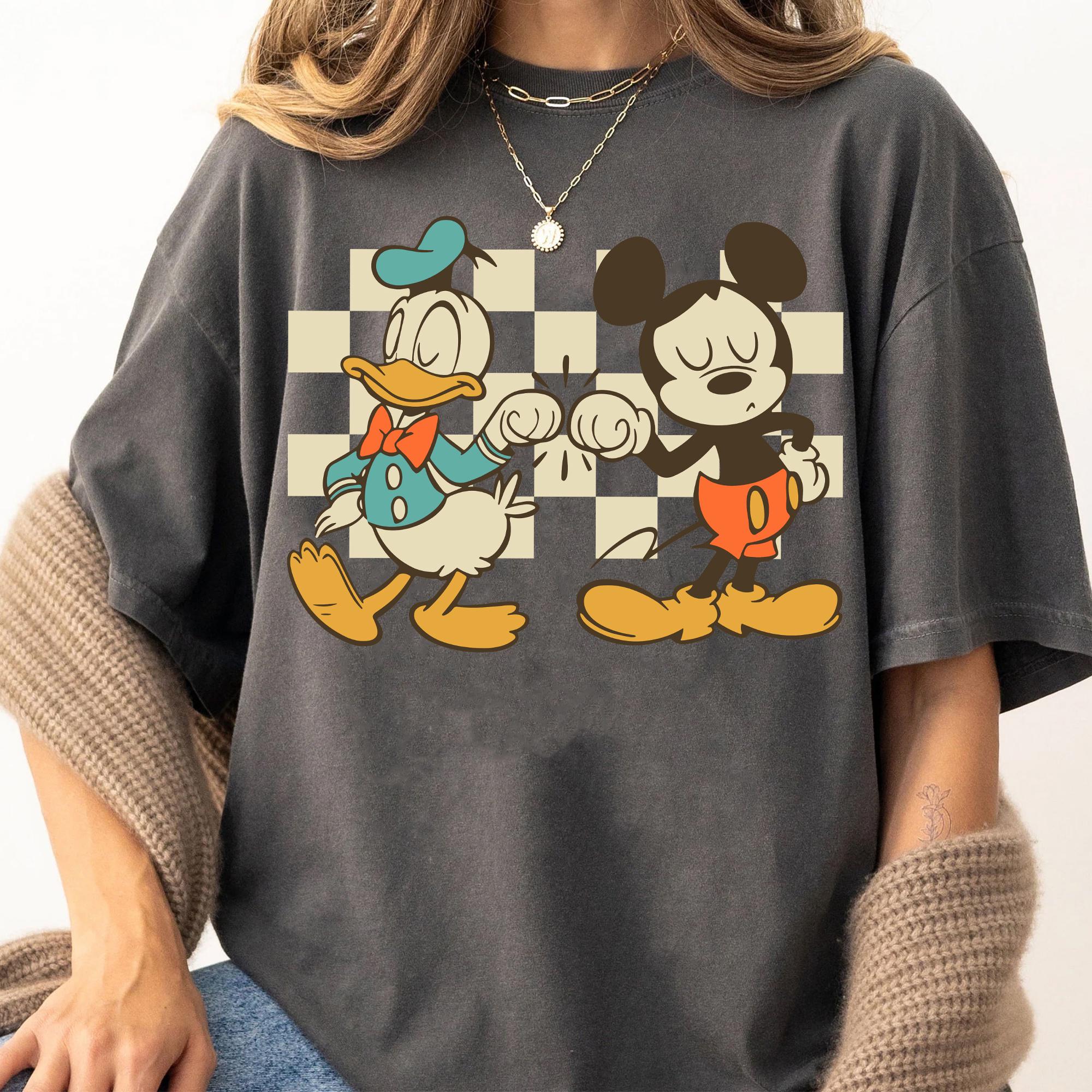 runaway brain ディズニー Tシャツ duck world Retro Checkered Mickey 