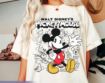 Vintage Mickey Mouse Sketchbook Comfort Colors Shirt, Funny  Mickey T-shirt, Walt  World, 2026 Family Trip, Magic Kingdom