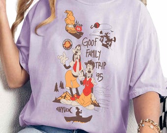 Camiseta retrô Disney Goofy Family Trip 95, Camiseta Goofy e Max Goof, Camiseta Um Filme do Pateta, Camiseta Disney Pai e Filho, Roupa de Família Disneyland