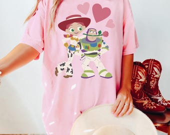 Disney Toy Story Buzz And Jessie Couple Shirt, Happy Valentine's Day 2025, Disneyland Couple Valentine Matching Trip, Valentine Gift