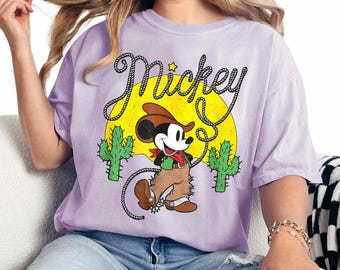 Disney Vintage Western Country Mickey Mouse Cowboy Shirt, Magic Kingdom Park, Disneyworld Disneyland Family Trip