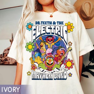 Vintage Dr Teeth & The Electric Mayhem Rock Band Comfort Colors Shirt, Disney The Muppets Floral Tee, Disney Muppets Animal Shirt