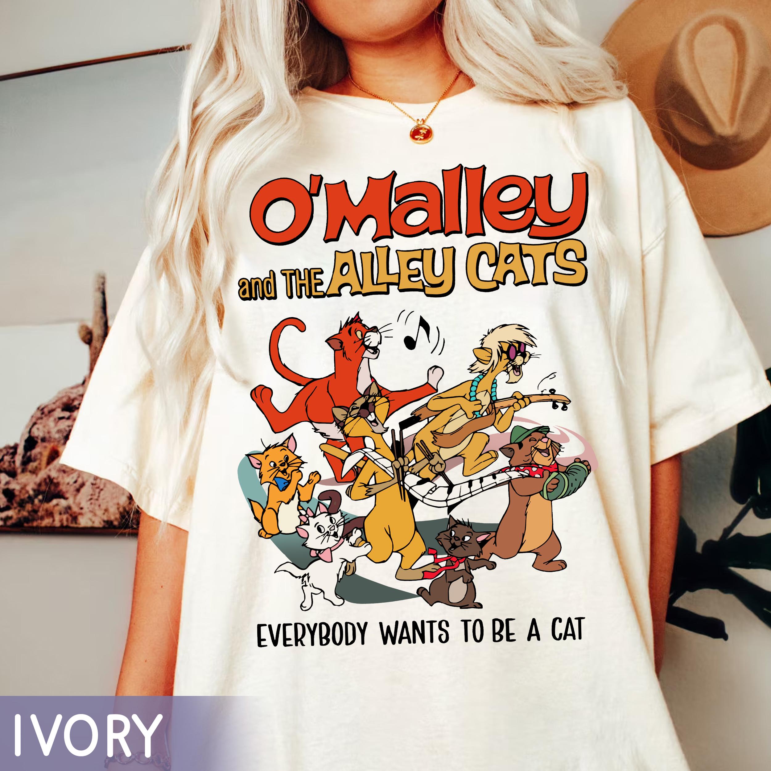 Retro The Aristocats O’Malley The Alley Cats Everybody Wants To Be A Cat Comfort Colors Shirt,  Cat Tee,  World 2024 Trip
