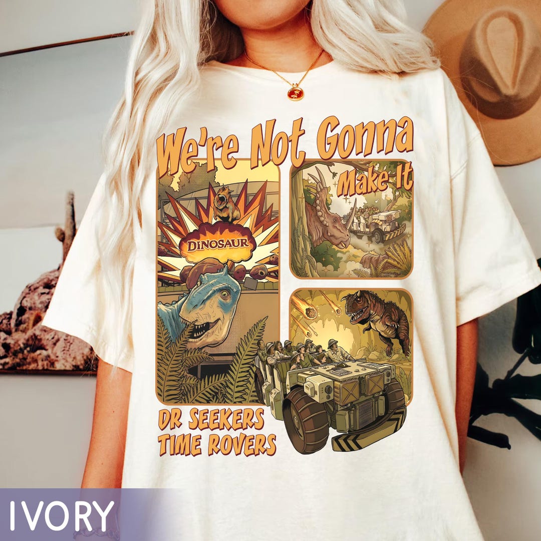 Dinosaur Time Rover Sticker Camiseta retro Disney Dr Seeker's Time Rovers, camiseta Animal Kingdom ...