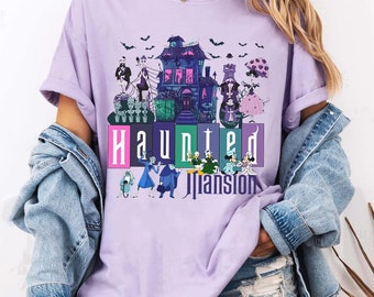 Haunted Manor Shirt, Spooky Ghost House T-Shirt, Halloween Theme Park Style Tee