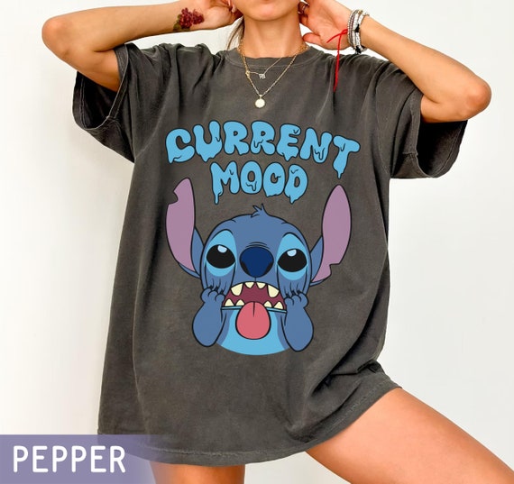 Stitch Current Mood Comfort Colors Shirt, Vintage Lilo & Stitch