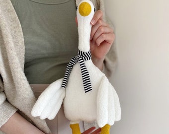 Cuddly toy/stuffed animal goose Gustav, handmade, sewn goose, stuffed animal, gift for babies, children's gifts, for birth, plush toy