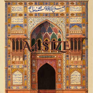 Wazir Khan Mosque Print, Mughal Art, Islamic Architecture, Mosque Wall Art, Islamic Wall Art Decor, Islamic Wedding Gifts, Muslim gift. image 7