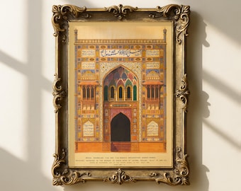 Wazir Khan Moschee Druck, Mughal Kunst, 300gsm Fine Art Papier, Islamische Architektur, Moschee Wand Kunst, Islamische Hochzeitsgeschenke, Muslimisches Geschenk.