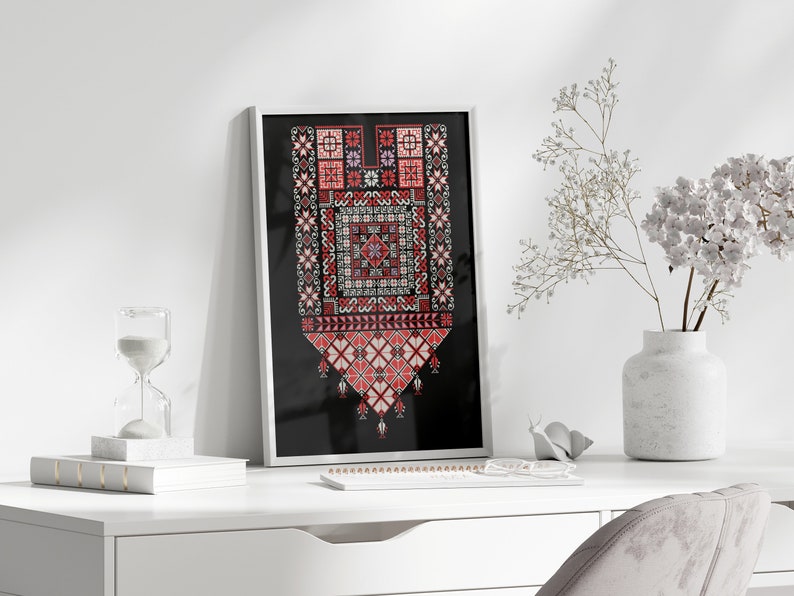 Palestinian Embroidery Wall Art, Palestinian Tatreez Wall Art, Islamic ...