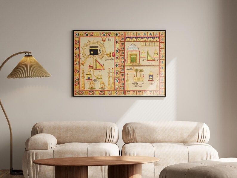 Stunning Makkah, Medina Illuminated Interior, Golden Colors Scheme ...