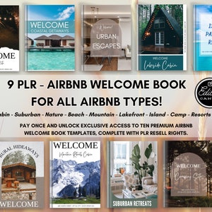 PLR , PLR Digital Download, PLR Airbnb Welcome Book Canva Template, Done For You Digital Product, Resell Rights