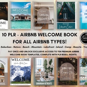PLR , PLR Digital Download, PLR Airbnb Welcome Book Canva Template, Done For You Digital Product, Resell Rights