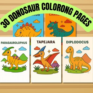Słodka kolorowanka dla dzieci Dinozaur do wydrukowania: Edukacyjny plik PDF dla dzieci w wieku przedszkolnym, zabawna aktywność w pomieszczeniach
