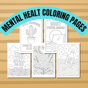 Mental Health Coloring Pages, Motivational Quotes Coloring Pages, Mindfulness Coloring Pages, Positive Coloring Book, Inspirational Coloring