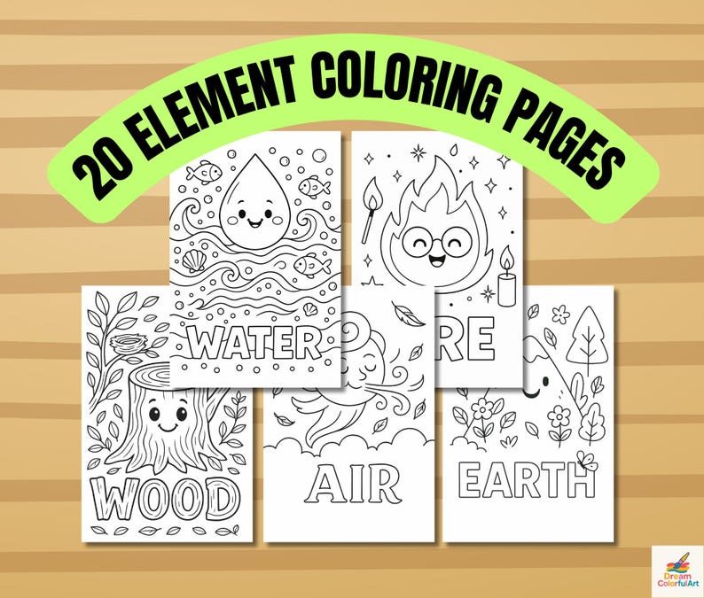 Fire Element Color Pages Elements Coloring Pages for Kids – Printable Activity Sheets | Fire ...