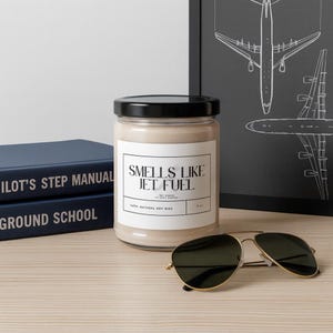 Jet Fuel Candle: 9oz Soy Wax Candle, Aviation Enthusiast Gift
