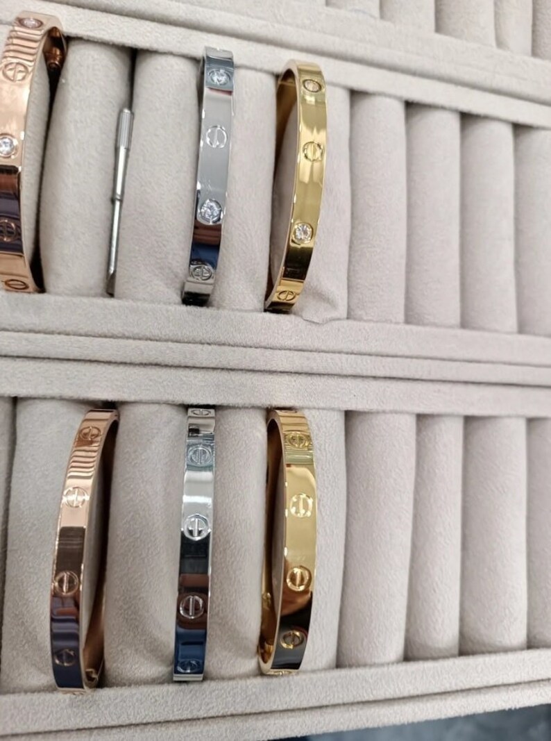 Elegant gift for her, a stainless steel love bracelet