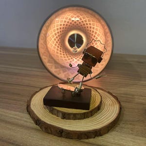 Handmade Wooden skateboard boy Figurine – Steampunk Art Sculpture – Unique Desk Decor & Gift for Lovers
