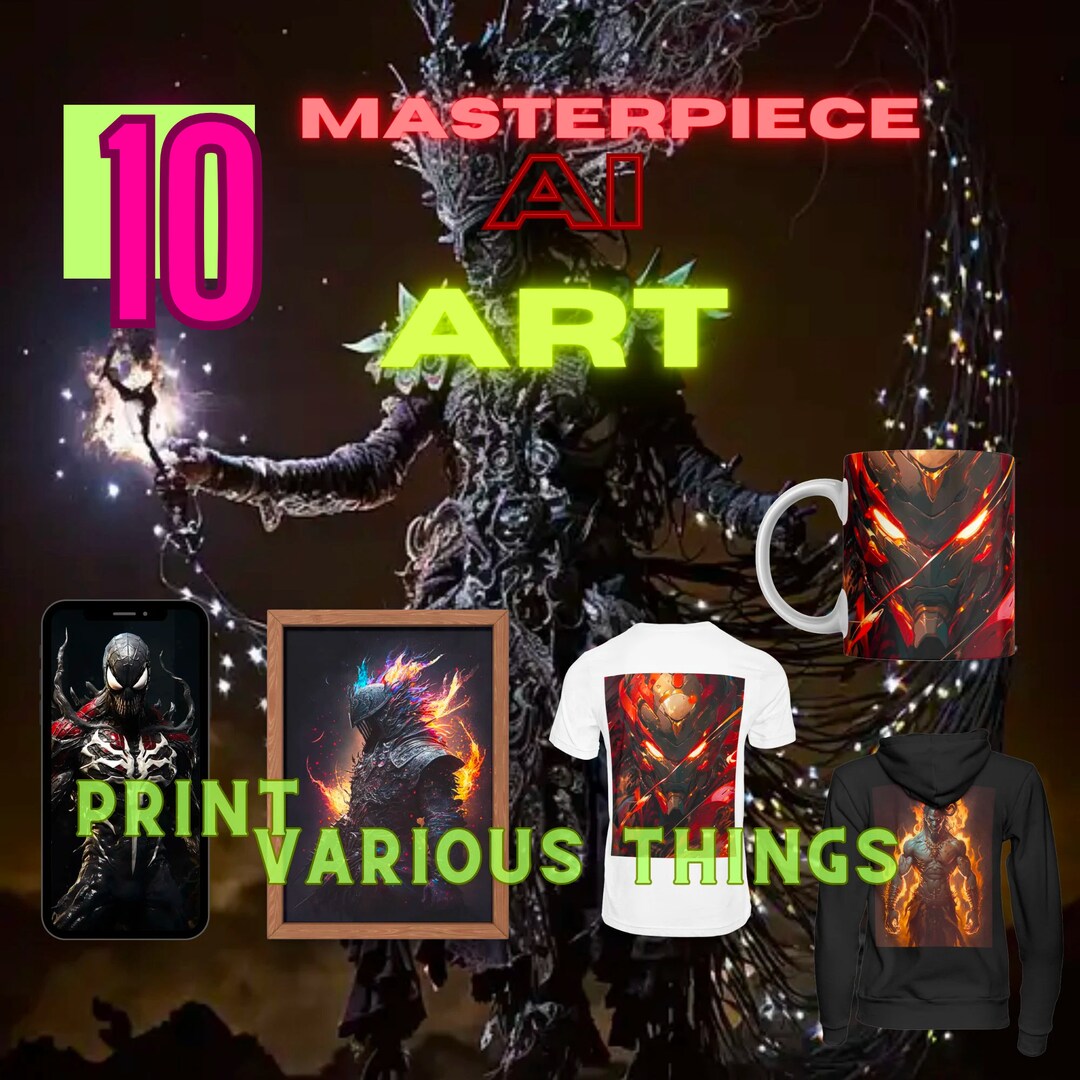 10 AI Digital Images Phone Wallpaper Digital Print Canvas Etsy