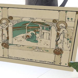 Jessie M King Biglietto di Natale Arti e mestieri / Design Art Nouveau Formato A5 (grande)