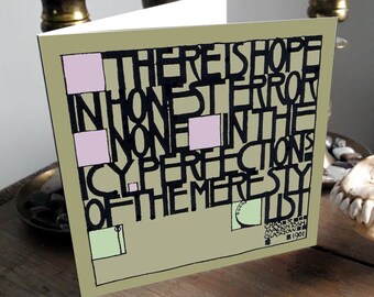 Hay esperanza en el error honesto...- Charles Rennie Mackintosh Glasgow Style tipografía diseño tarjeta en blanco / diseño gráfico / bueno para enmarcar