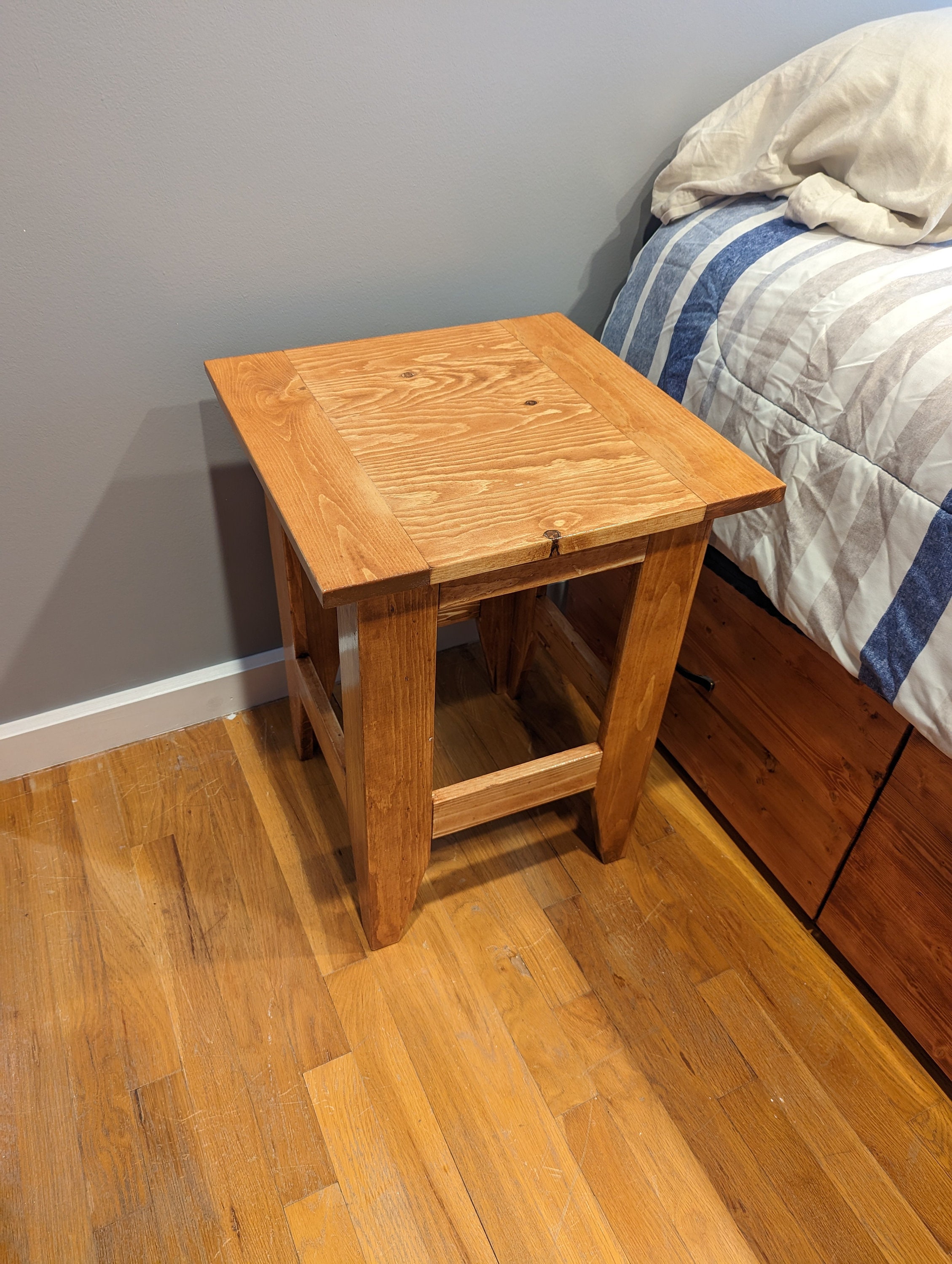 Modern Rustic Pine End Table Etsy
