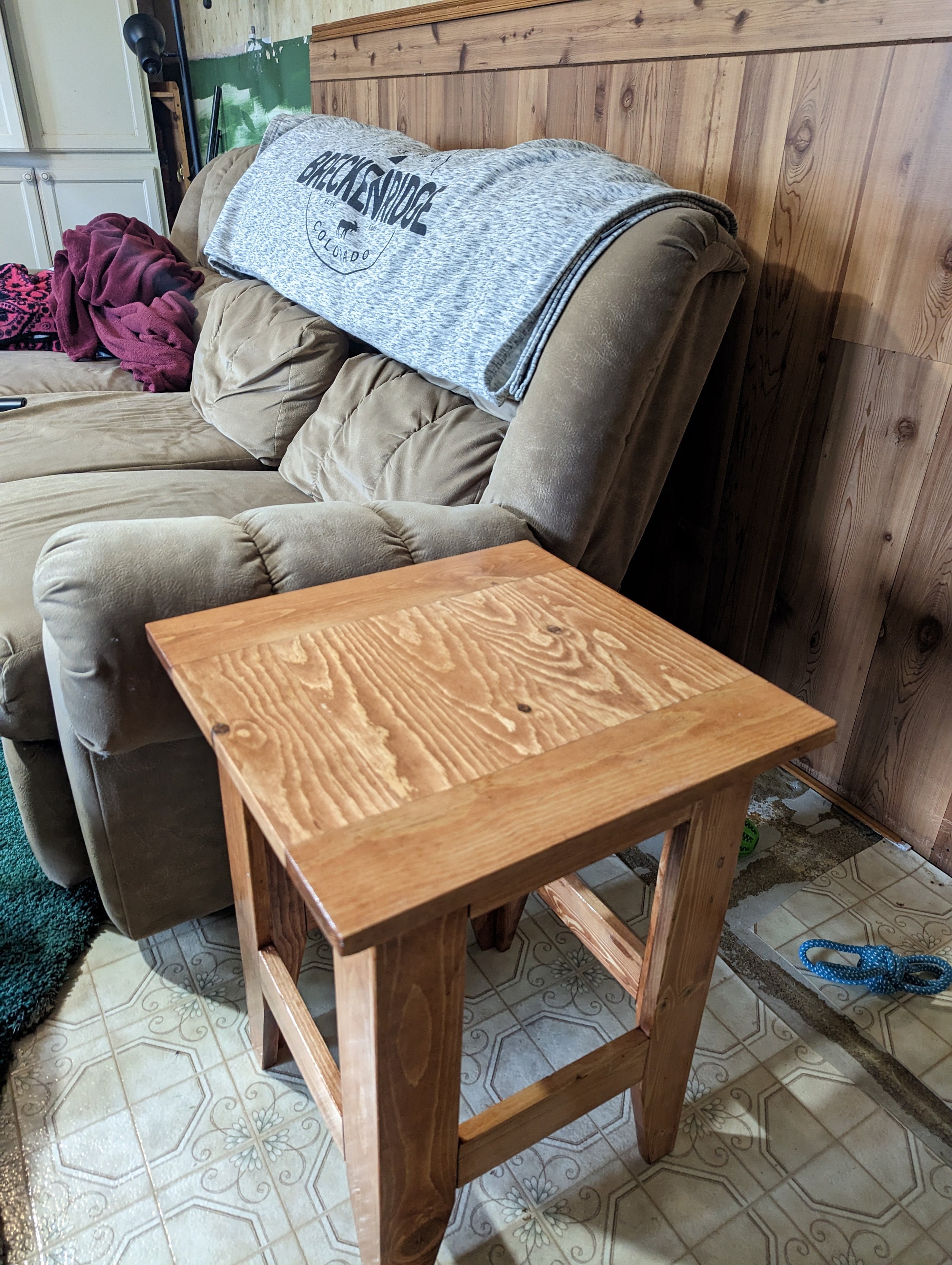 Modern Rustic Pine End Table Etsy
