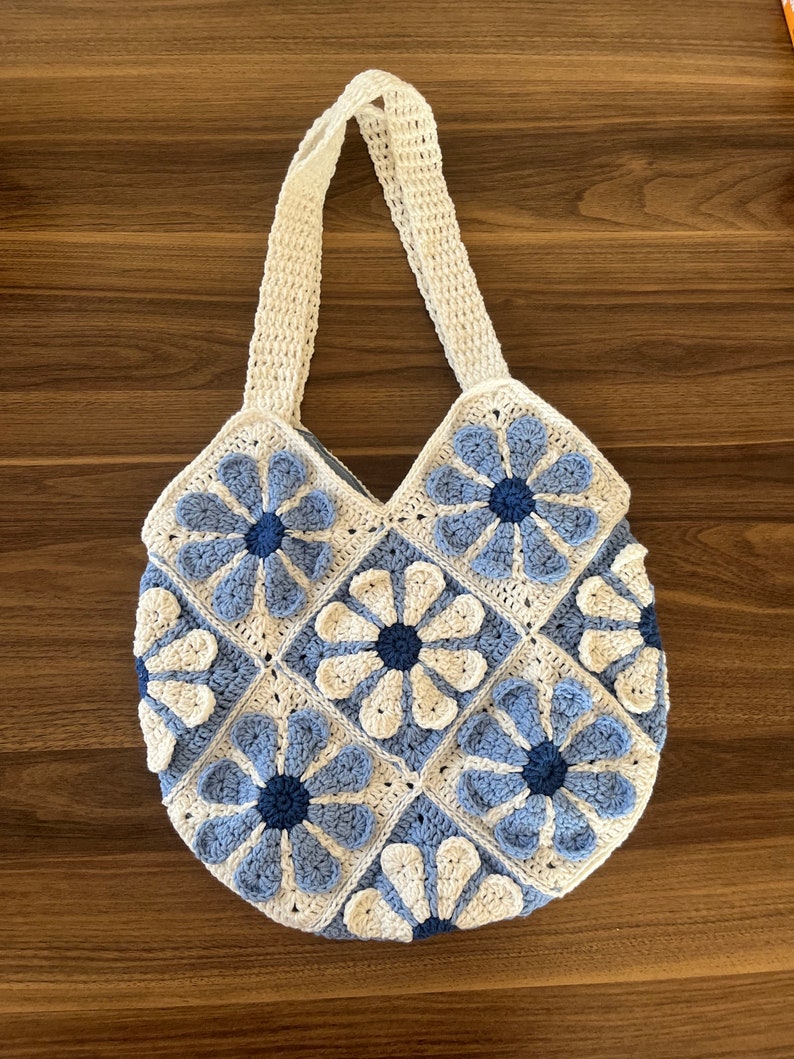 Borsa Tonda MyChoose Fatta A Mano All'Uncinetto - Malocchio Beige E Marrone