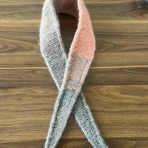 Pink Handknit Sophie Scarf V1 | Small Knitted Scarf | Handmade Gift |Pink  Knitted Neck  Scarf | Wool Acrylic Blend / Mother day Gift