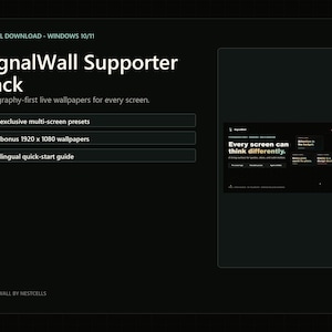 SignalWall Builder Supporter Pack, Free Open Source Windows Live Wallpaper, Multi Monitor Presets