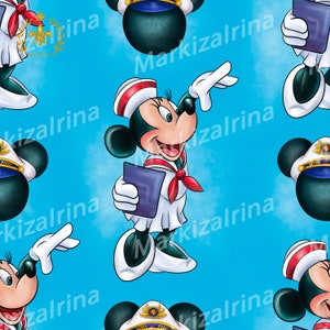 Minnie Mouse Sea cruise,Minnie Mouse seamless file,Minnie Mouse the Sailor,Decorative paper,Minnie Mouse seamless file