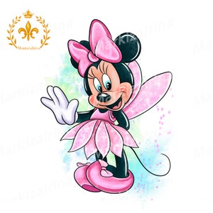 Minnie Mouse fairy clipart,Minnie Mouse png , Minnie Mouse watercolor clipart, Minnie unicorn clipart png