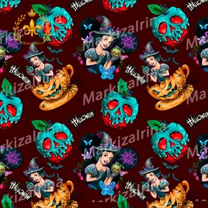 Ariel, Belle, Snow White, Jasmine, Cinderella, Tiana, Princesses of these amless file, Decorative paper, Princesses seamless file, Decorative paper