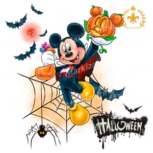 Halloween Mickey Mouse PNG,Mickey Mouse clipart,Mickey Mouse watercolor PNG,Mickey Mouse PNG,