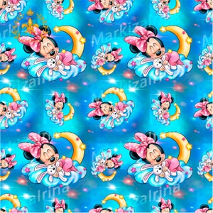 Mickey Mouse and Minnie Mouse Seamless Digital JPEG Patterns | 2 High Resolution Files | Disney Inspired Scrapbooking Paper