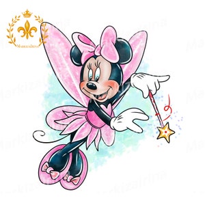 Minnie Mouse fairy clipart,Minnie Mouse png , Minnie Mouse watercolor clipart, Minnie unicorn clipart png