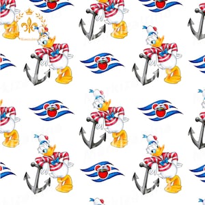 Donald Duck Sea cruise,Donald Duck seamless file,Donald Duck the Sailor,Decorative paper,Donald Duck seamless file