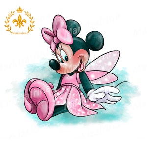 Minnie Mouse fairy clipart,Minnie Mouse png , Minnie Mouse watercolor clipart, Minnie unicorn clipart png
