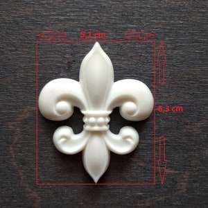 Fleur de Lis hars applique, meubels onlay, middeleeuws decor, heraldische lelie, muur decor