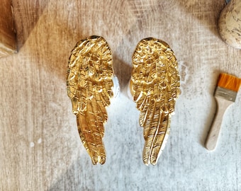 Par de apliques de resina con forma de alas de ángel | Adornos de alas de resina | Apliques para muebles, alas para miniaturas