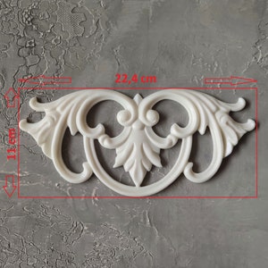 Furniture vintage pediment onlay 8.81 x 4.33 inch, furniture appliques, furniture makeover, antique moldings