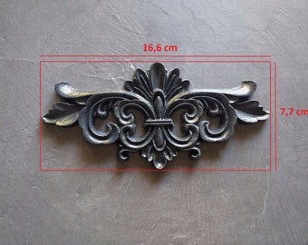 Vintage-Möbelintarsien im eleganten, aufwendigen Stil, 6,53 x 3,03 Zoll, Möbelapplikationen, Möbelrestaurierung, antike Zierleisten