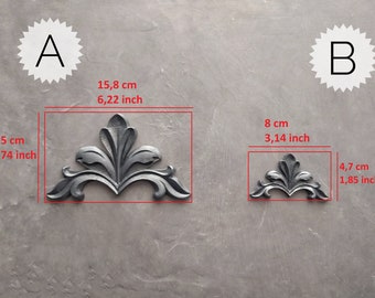 Vintage ornate corners set (2pcs) ,furniture 3d corners, furniture appliques, resin corners, frame corners