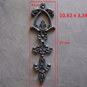 Vintage vertical resin pediment onlay 10.62 x 3.34 inch, furniture appliques, furniture makeover, antique moldings