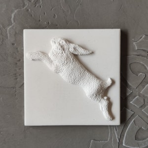 Piastrella 3D con applicazione di coniglietto/coniglio, piastrella quadrata, piastrelle decorative, modanature a forma di coniglio, decorazione da parete, piastrella paraschizzi, piastrelle vintage
