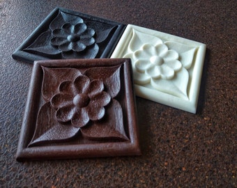 Square decorative tile 10x10cm (3.85inch) , resin moldings with wood texture,vintage tiles, 3d tiles, antique tiles