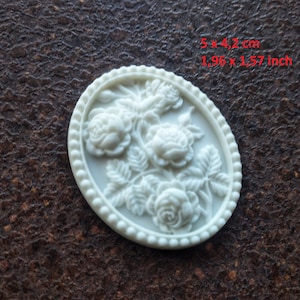 Flower bouquet cameo 1.96 x 1.57 inch , furniture appliques, furniture onlay, vintage furniture makeover